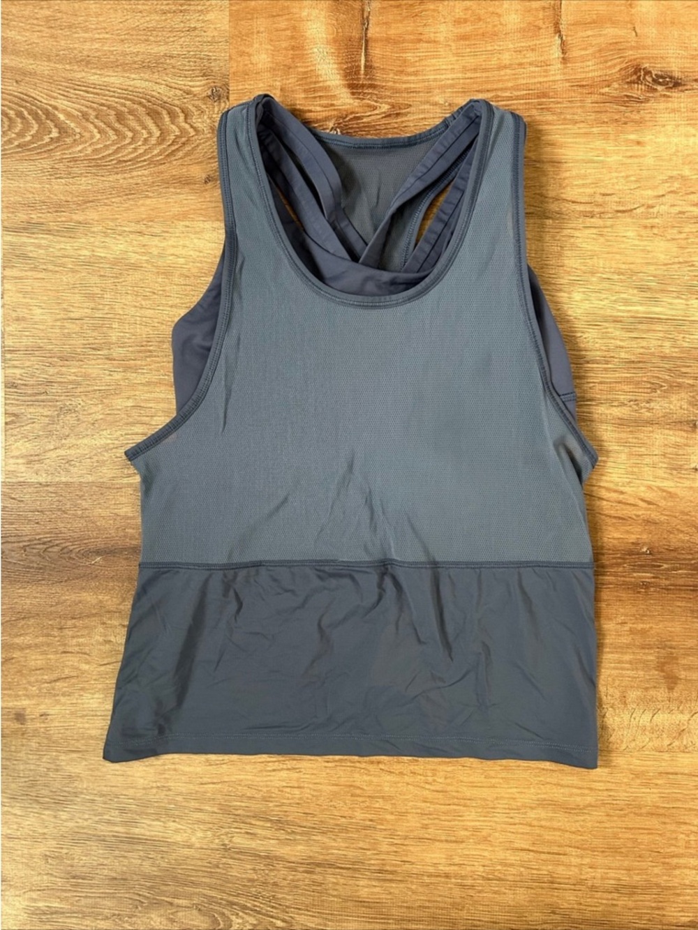 Women's Dark Gray Active Tank with Built-In Shelf Bra